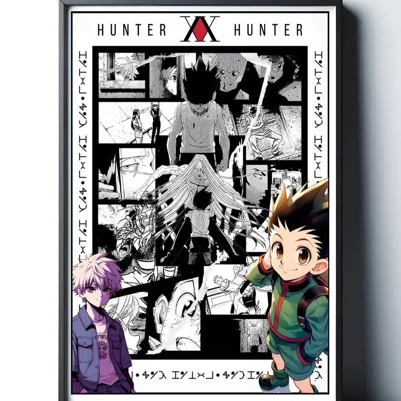 Hunter X Hunter Anime Poster - Hxh Gon Killua Poster - Hxh Poster - Hxh Anime Poster - Hunter X Hunter Wall Art - Hxh Print - Hisoka -Leoriono Frameless