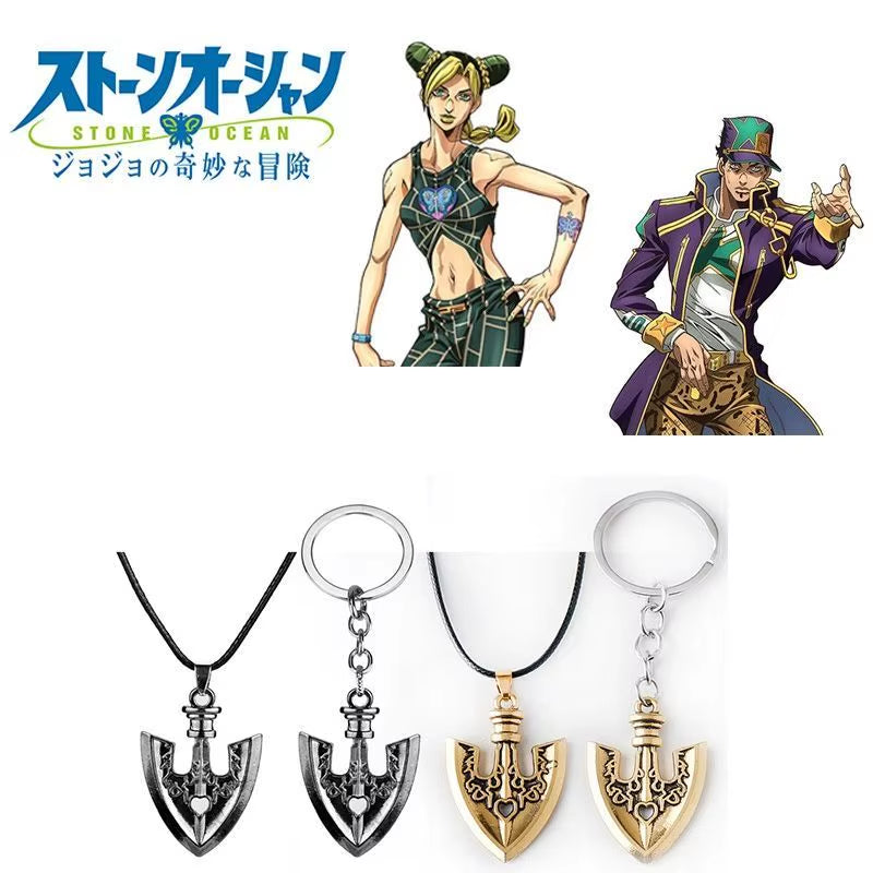 Anime JOJOS BIZARRE ADVENTURE Necklace Kujo Jotaro Arrow Metal Pendant Chain Choker Necklaces Charm Gifts Jewelry