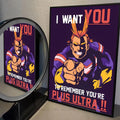 All Might Anime Poster Selfadhesive Waterproof Wall Art for Coffee House Bar Room Decor Home Decor Sticker Paper