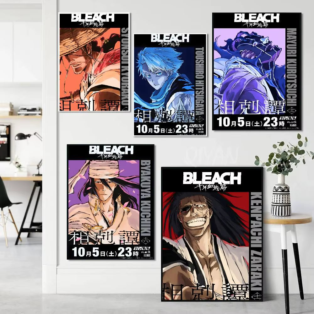 1PC Anime Bleach Poster Self-Adhesive Art Waterproof Paper Sticker Coffee House Bar Room Wall Decor